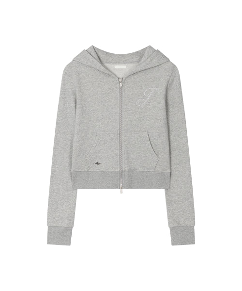 BASIC SLIM HOOD ZIP UP - 4 COLORS MELANGE