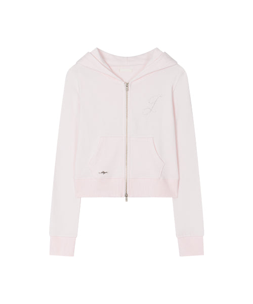 BASIC SLIM HOOD ZIP UP - 4 COLORS PINK