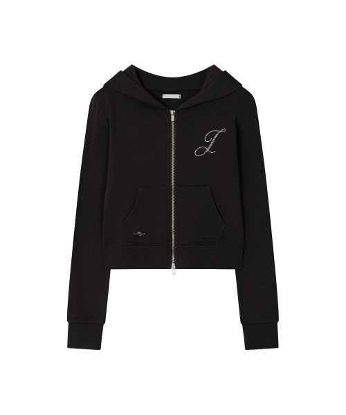 BASIC SLIM HOOD ZIP UP - 4 COLORS BLACK