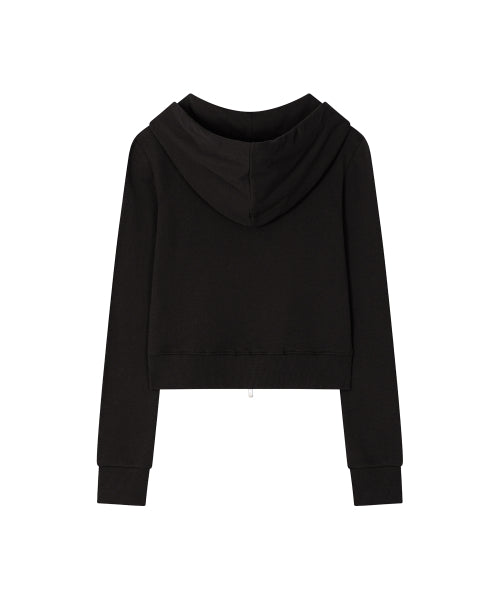 BASIC SLIM HOOD ZIP UP - 4 COLORS BLACK