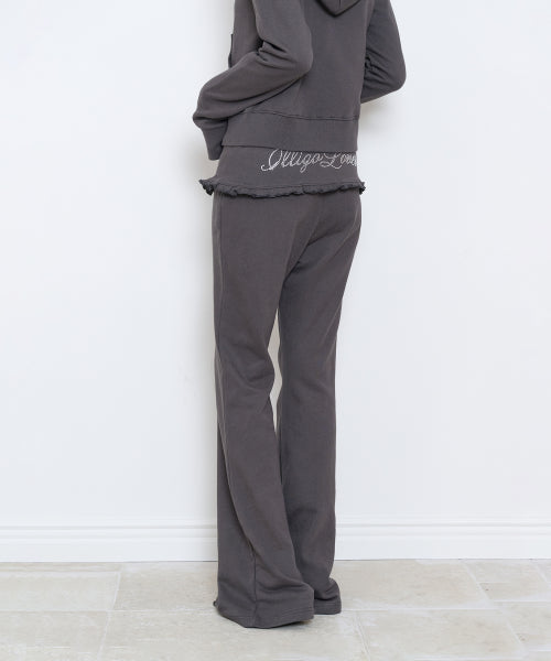 FOLDING FRILL BOOTCUT PANTS - 4 COLORS CHARCOAL