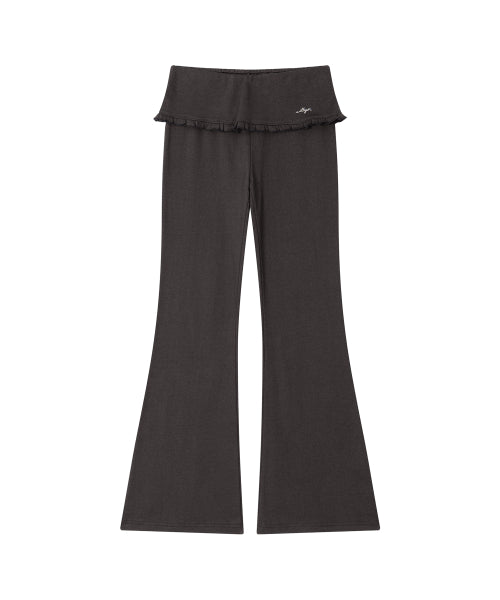 FOLDING FRILL BOOTCUT PANTS - 4 COLORS CHARCOAL