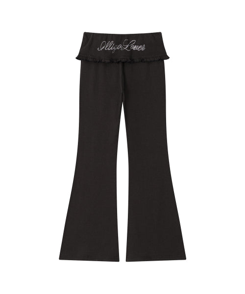 FOLDING FRILL BOOTCUT PANTS - 4 COLORS CHARCOAL