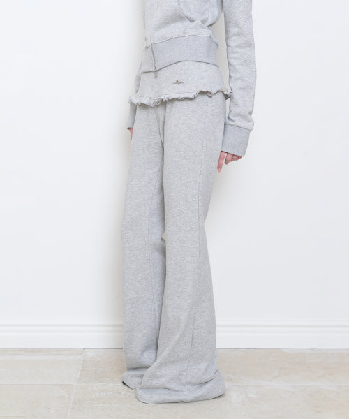 FOLDING FRILL BOOTCUT PANTS - 4 COLORS MELANGE