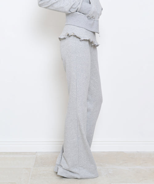 FOLDING FRILL BOOTCUT PANTS - 4 COLORS MELANGE
