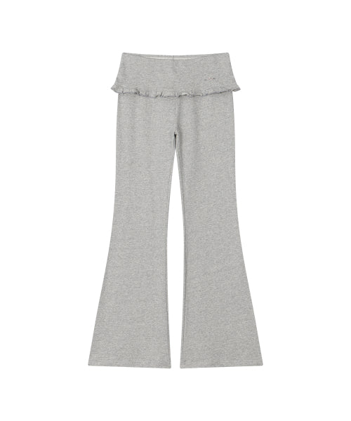 FOLDING FRILL BOOTCUT PANTS - 4 COLORS MELANGE