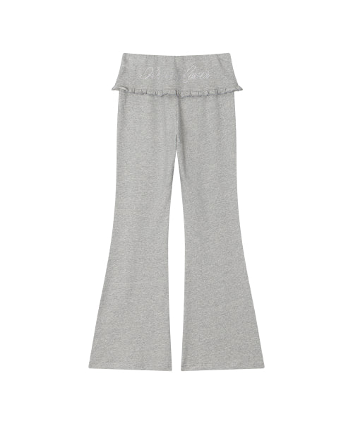 FOLDING FRILL BOOTCUT PANTS - 4 COLORS MELANGE