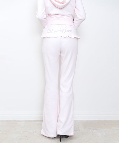 FOLDING FRILL BOOTCUT PANTS - 4 COLORS PINK