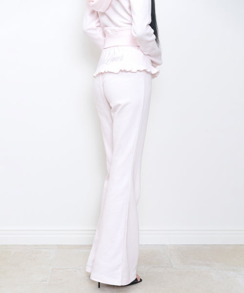FOLDING FRILL BOOTCUT PANTS - 4 COLORS PINK