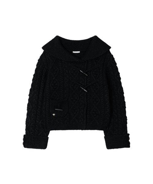 TOGGLE KNIT CARDIGAN - 3 COLORS BLACK