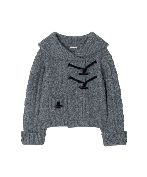 TOGGLE KNIT CARDIGAN - 3 COLORS CHARCOAL