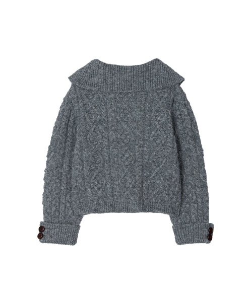 TOGGLE KNIT CARDIGAN - 3 COLORS CHARCOAL