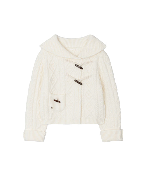 TOGGLE KNIT CARDIGAN - 3 COLORS IVORY