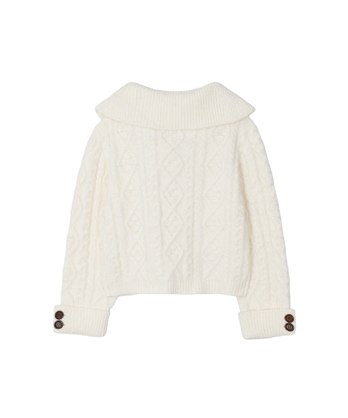 TOGGLE KNIT CARDIGAN - 3 COLORS IVORY