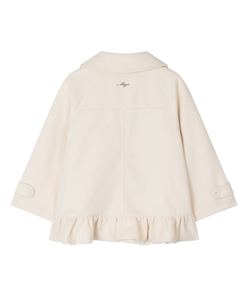 FRILL CAPE COAT - 2 COLORS IVORY
