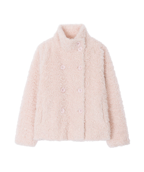 CURLY FUR JACKET - 3 COLORS PINK