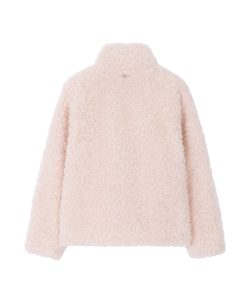 CURLY FUR JACKET - 3 COLORS PINK