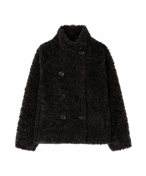 CURLY FUR JACKET - 3 COLORS BROWN