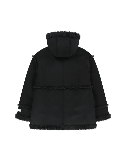 SHEARLING MUSTANG HALF COAT - 3 COLORS BLACK