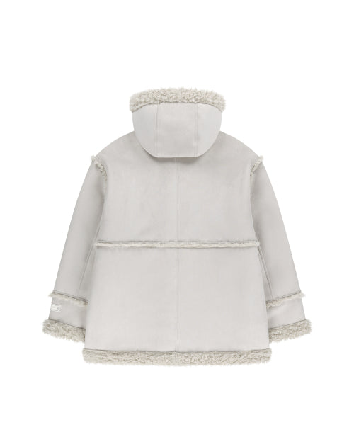 SHEARLING MUSTANG HALF COAT - 3 COLORS IVORY