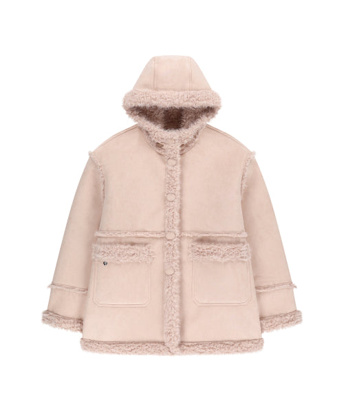 SHEARLING MUSTANG HALF COAT - 3 COLORS PINK