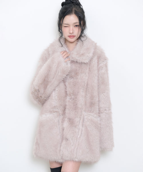 REVERSIBLE MUSTANG HALF COAT - 3 COLORS BEIGE