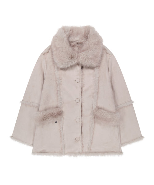REVERSIBLE MUSTANG HALF COAT - 3 COLORS BEIGE