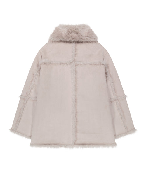 REVERSIBLE MUSTANG HALF COAT - 3 COLORS BEIGE