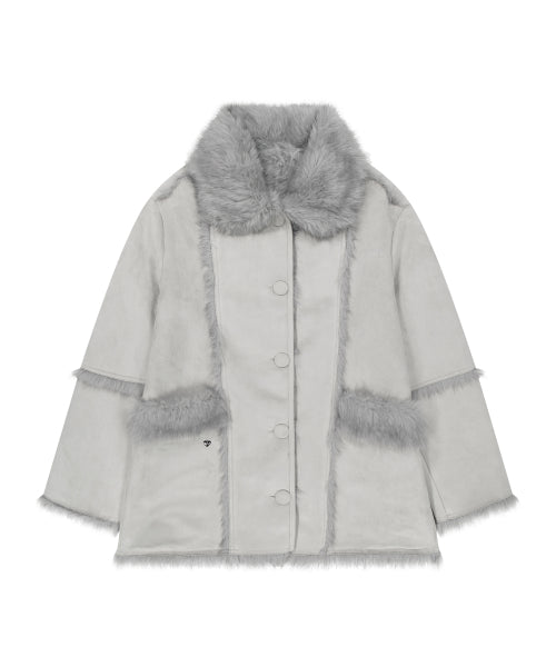 REVERSIBLE MUSTANG HALF COAT - 3 COLORS GREY