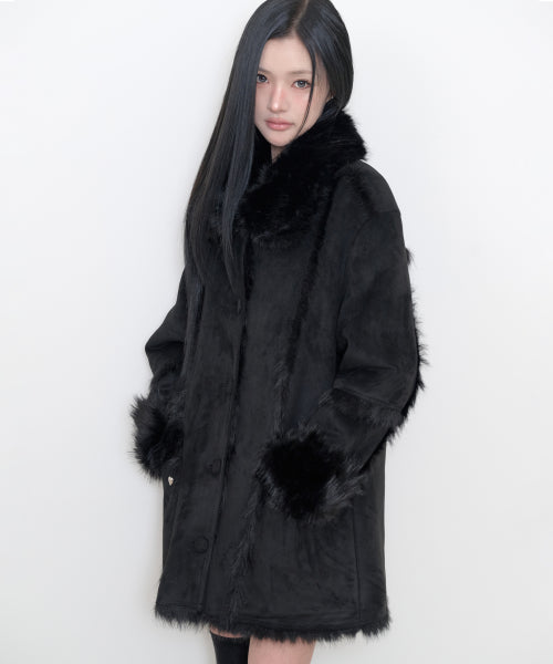 REVERSIBLE MUSTANG HALF COAT - 3 COLORS BLACK