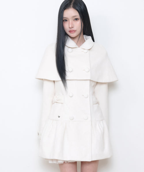 BELL CAPE COAT - 3 COLORS CREAM