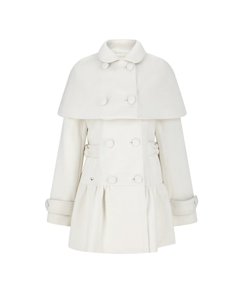 BELL CAPE COAT - 3 COLORS CREAM