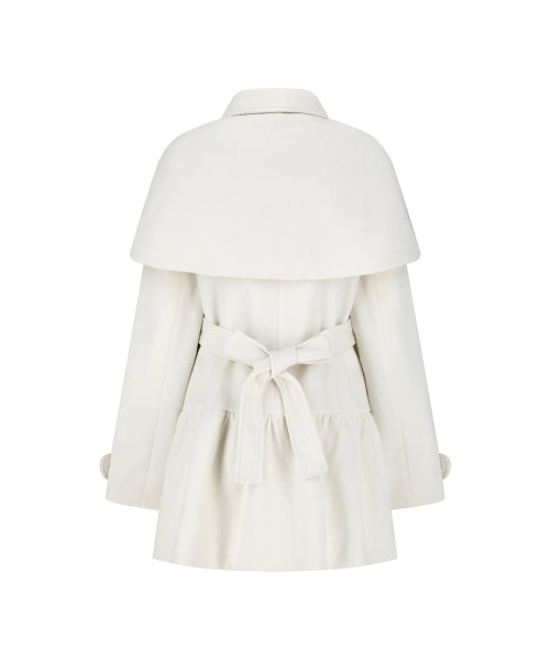 BELL CAPE COAT - 3 COLORS CREAM