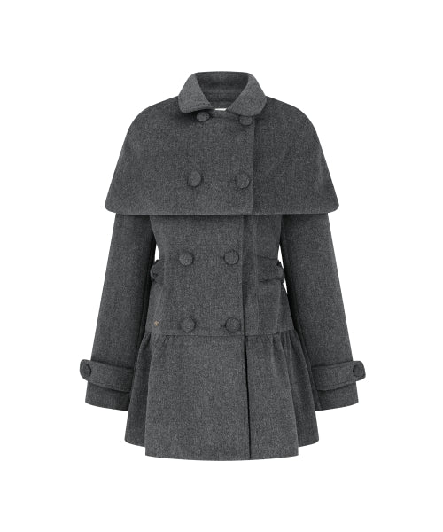 BELL CAPE COAT - 3 COLORS CHARCOAL