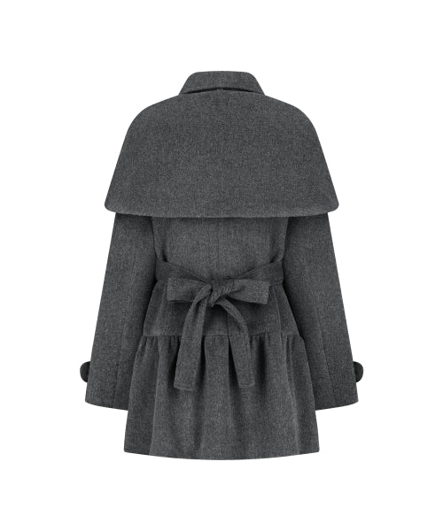 BELL CAPE COAT - 3 COLORS CHARCOAL