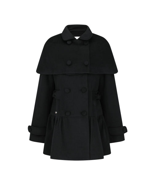 BELL CAPE COAT - 3 COLORS BLACK