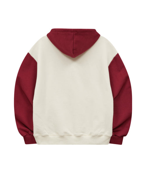 GIRL STRESS NUTRITION BUTTON HOODIE BURGUNDY