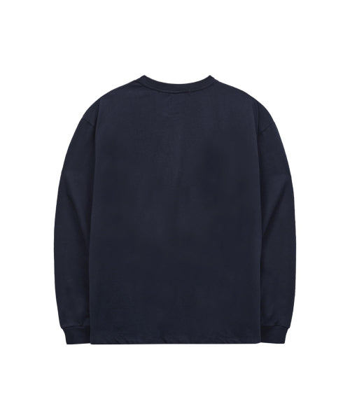 CLOVER TYPO HENLEY NECK LONG SLEEVE - 2 COLORS NAVY