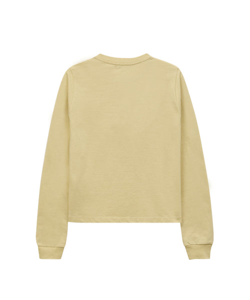 CLOVER TYPO HENLEY NECK LONG SLEEVE - 2 COLORS LIGHT YELLOW