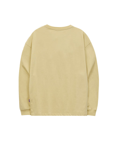 CLOVER TYPO HENLEY NECK LONG SLEEVE - 2 COLORS LIGHT YELLOW
