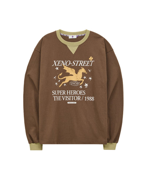 XENO STREET COLOR BLOCK LONG SLEEVE - 2 COLORS BROWN