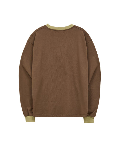 XENO STREET COLOR BLOCK LONG SLEEVE - 2 COLORS BROWN