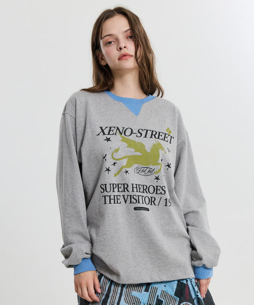 XENO STREET COLOR BLOCK LONG SLEEVE - 2 COLORS GREY