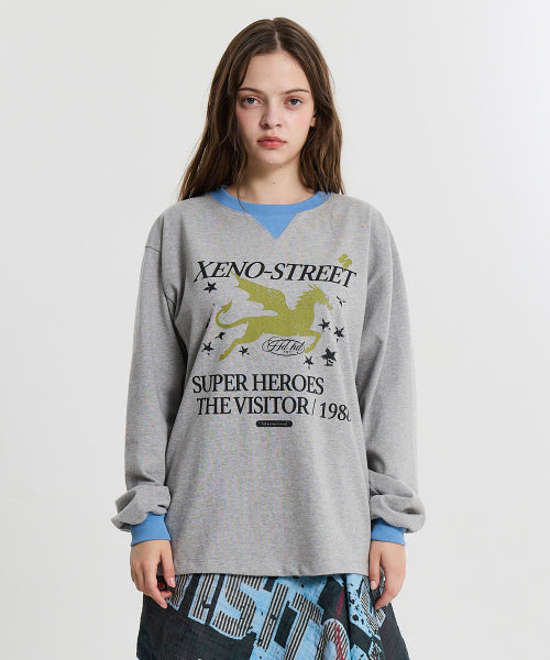 XENO STREET COLOR BLOCK LONG SLEEVE - 2 COLORS GREY