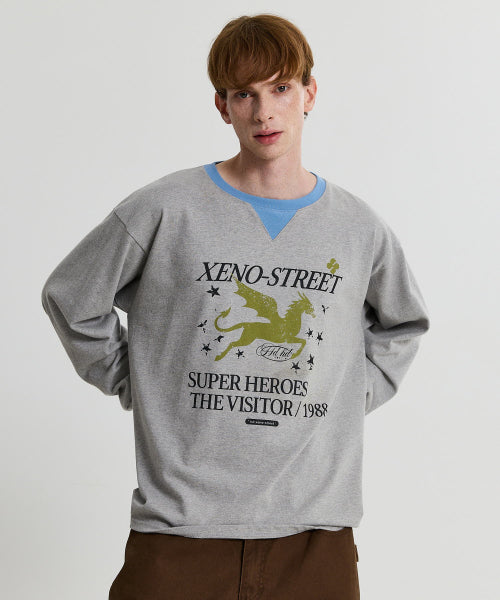 XENO STREET COLOR BLOCK LONG SLEEVE - 2 COLORS GREY