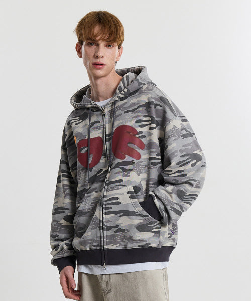 ALIEN HOOD ZIP UP - 2 COLORS CAMO GREY