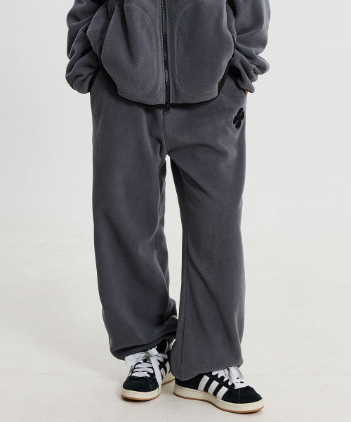 FLEECE COLOR BLOCK BACK LOGO PANTS - 3 COLORS CHARCOAL