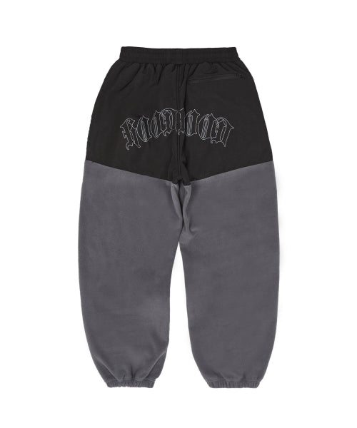 FLEECE COLOR BLOCK BACK LOGO PANTS - 3 COLORS CHARCOAL