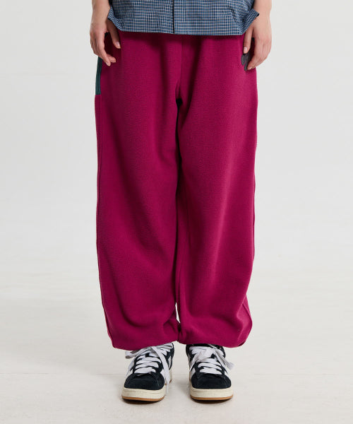 FLEECE COLOR BLOCK BACK LOGO PANTS - 3 COLORS PURPLE