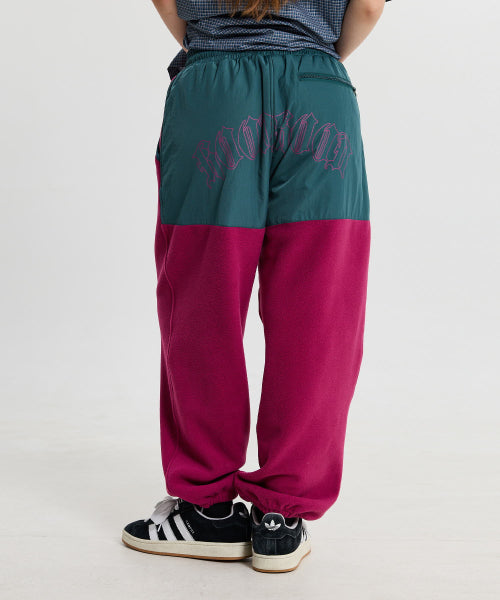 FLEECE COLOR BLOCK BACK LOGO PANTS - 3 COLORS PURPLE